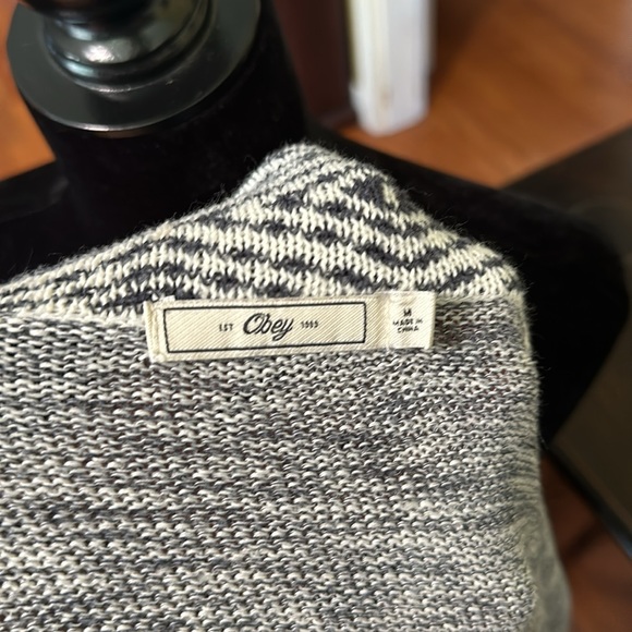Obey Knit Open Front Cardigan Sweater - Picture 8 of 9